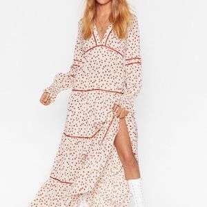 NWT Boho Plant You See Maxi Dress in cream. From Nasty Gal!